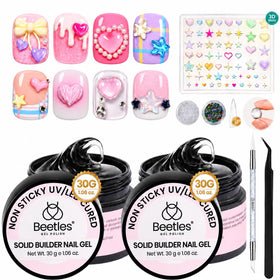 beetles Clear 3D Solid Builder Nail Gel Kit packaging front view