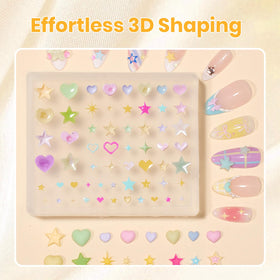 beetles Clear 3D Solid Builder Nail Gel with silicone mold and tools