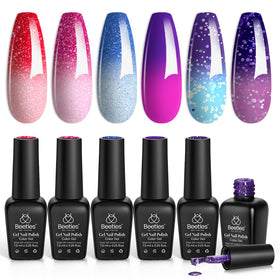 Beetles Color Changing Gel Nail Polish Set with 6 bottles