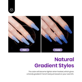 Beetles Color Changing Gel Polish in application process under UV lamp