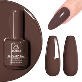 Beetles Dark Brown Gel Nail Polish 15ML front view
