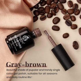 Beetles Dark Brown Gel Nail Polish bottle with label