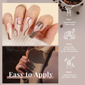 Beetles Dark Brown Gel Nail Polish in beauty setup