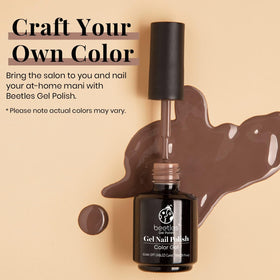 Beetles Dark Brown Gel Nail Polish swatch on nails