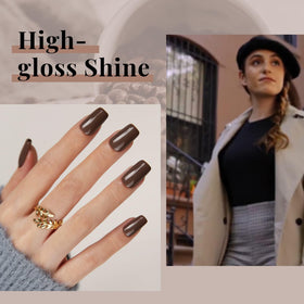 Beetles Dark Brown Gel Nail Polish with nail art tools