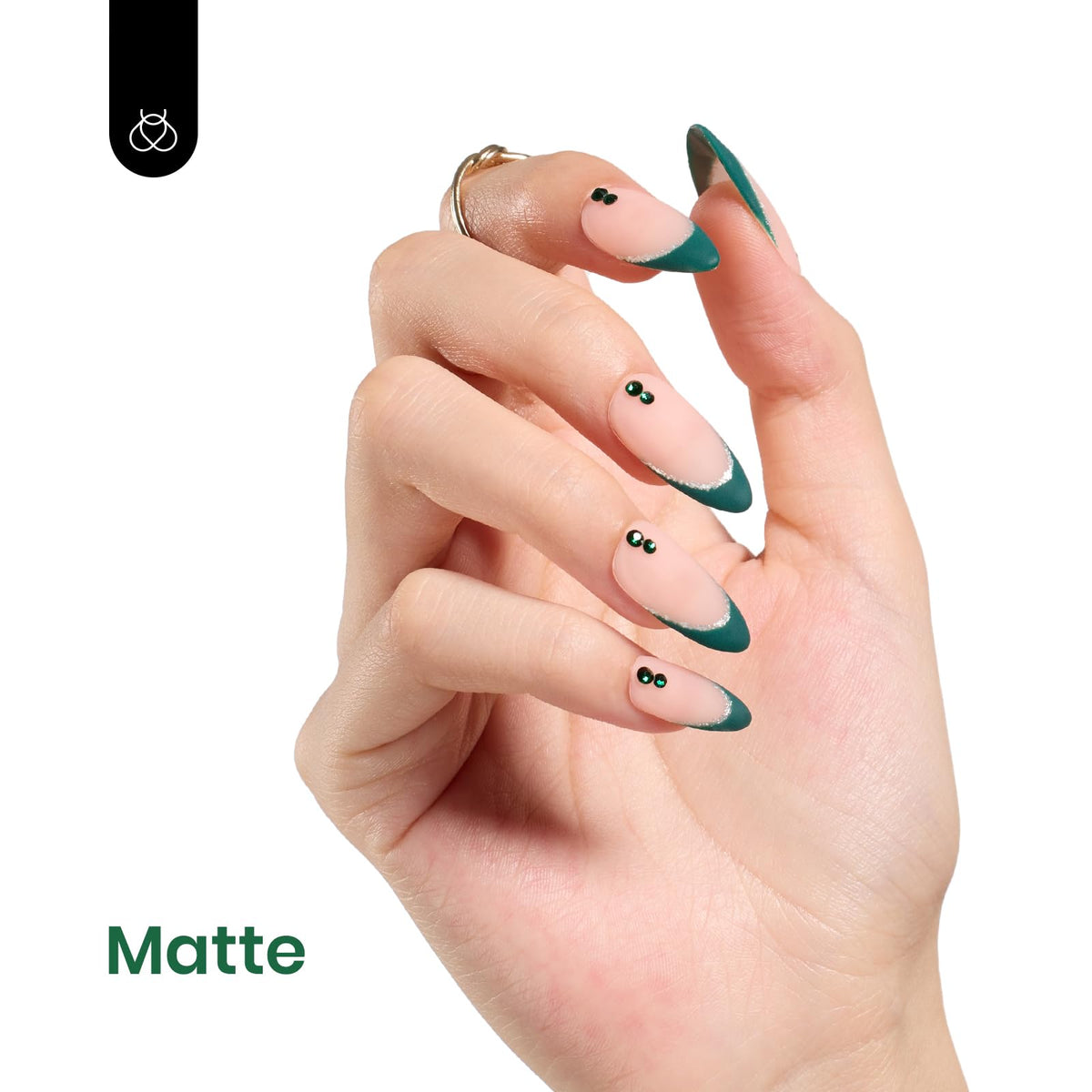 Beetles Dark Rainforest Green Gel Nail Polish on a nail display