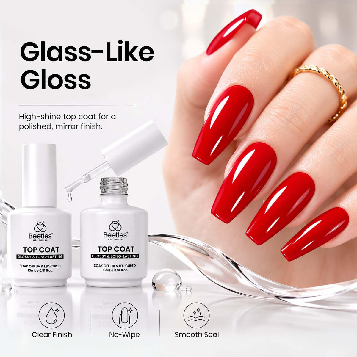 beetles Extra Glossy No Wipe Gel Top Coat 15 ml back view