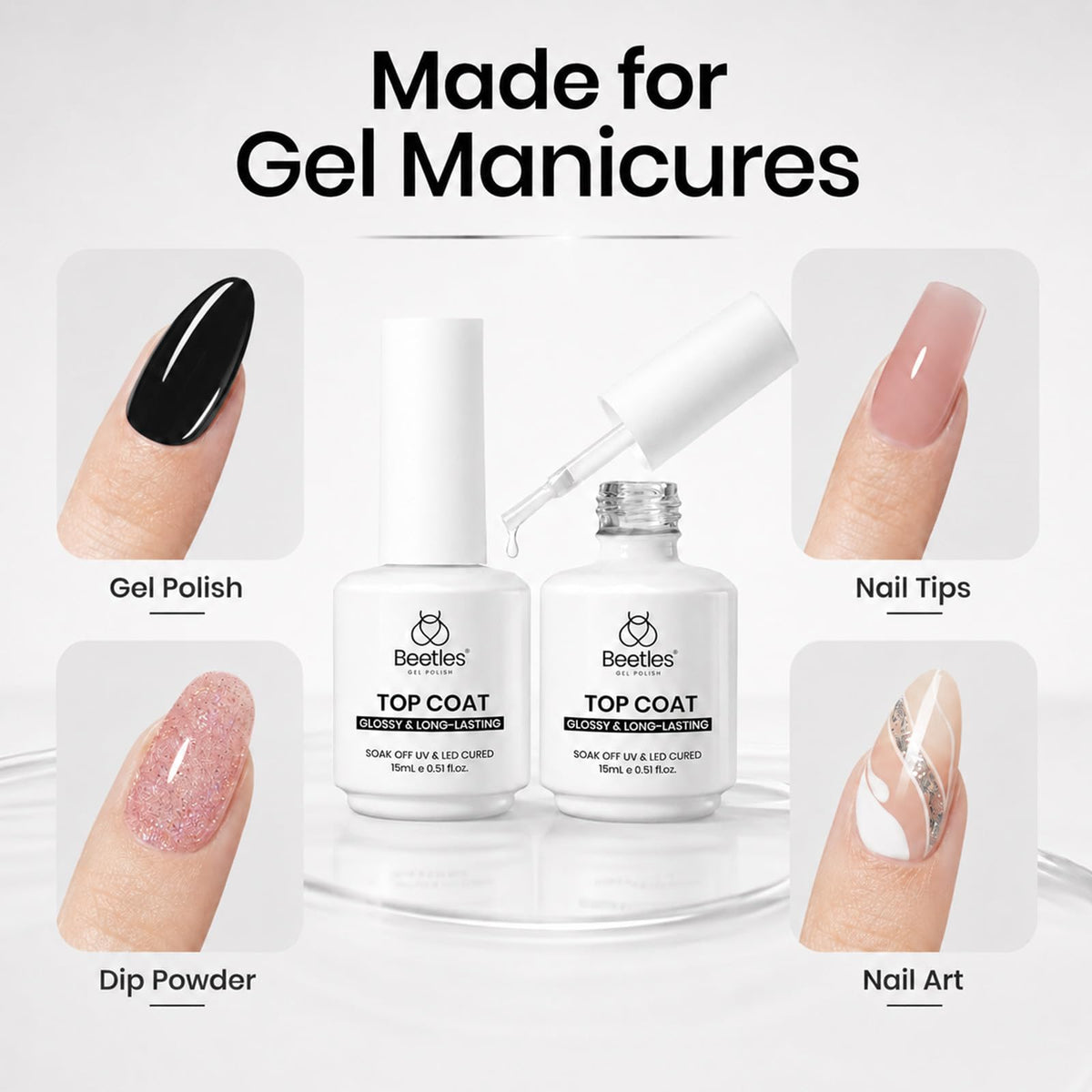 beetles Extra Glossy No Wipe Gel Top Coat packaging