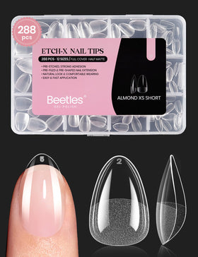 beetles Extra Short Almond Nail Tips 288 PCS front view