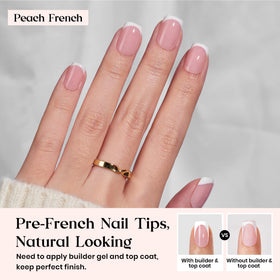 beetles extra short pink square press on nails in packaging
