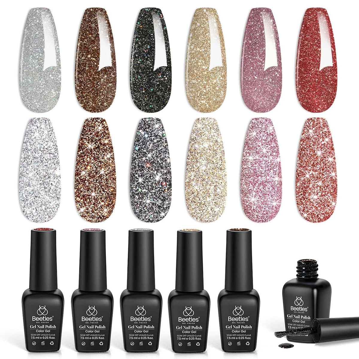 beetles Fall Glitter Gel Nail Polish Set packaging front view