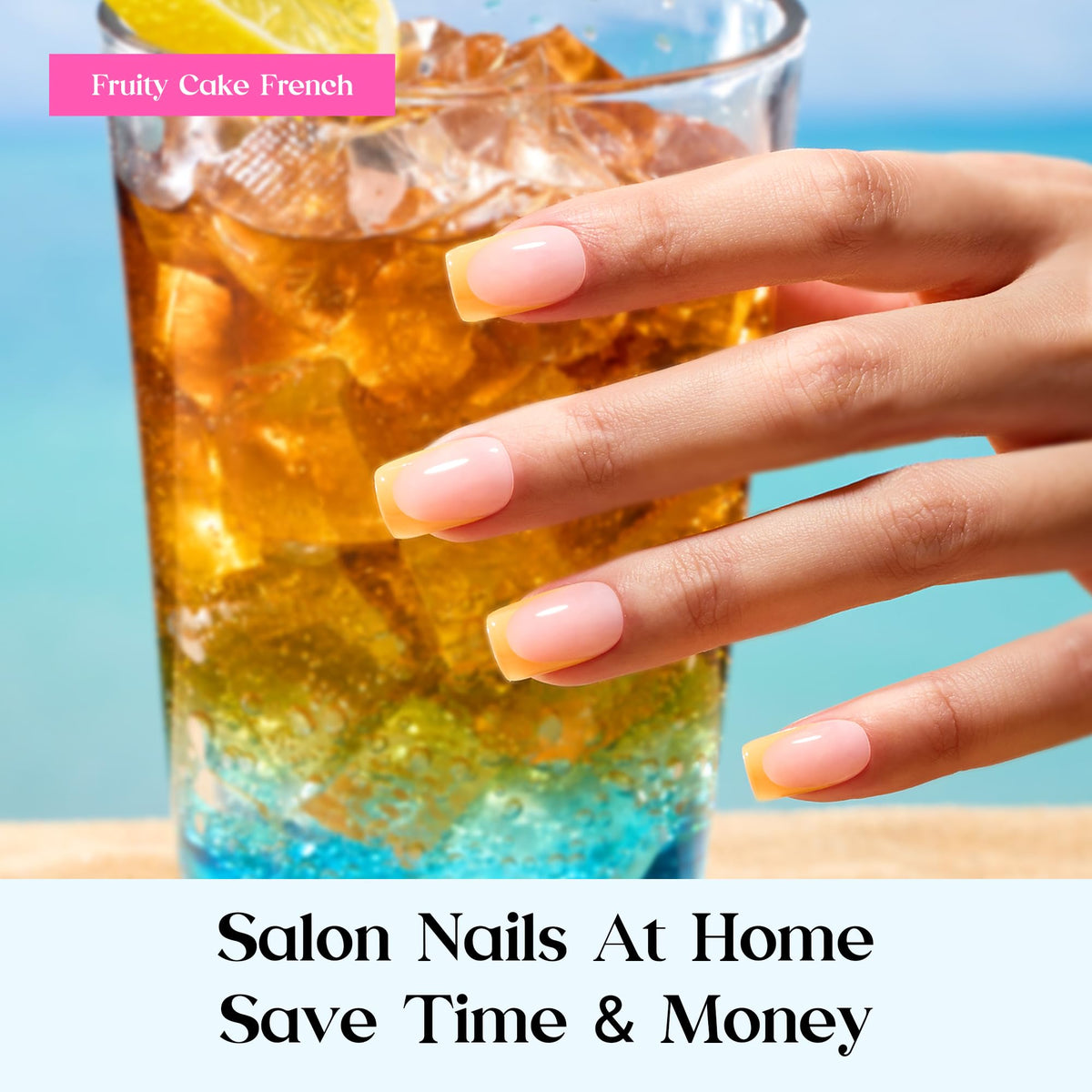 beetles French Tip nails in vibrant neon colors