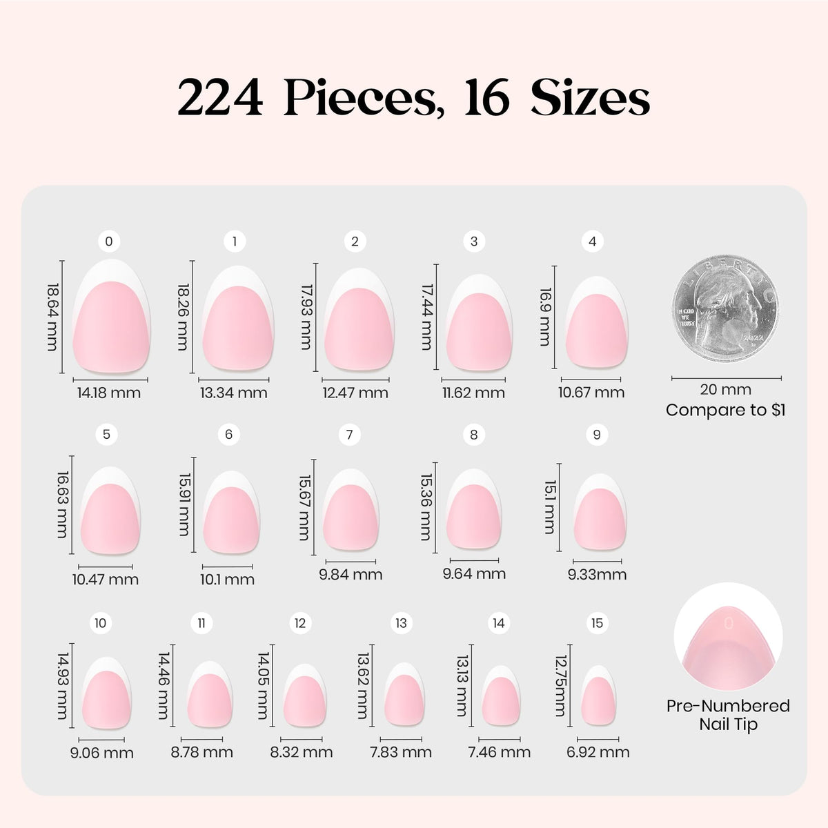 beetles French Tip Press On Nails in packaging