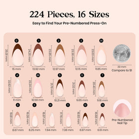beetles French Tip Press On Nails on a hand with stylish look