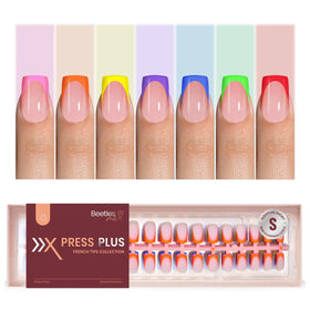 beetles French Tip Press On Nails set with 7 colours and various sizes