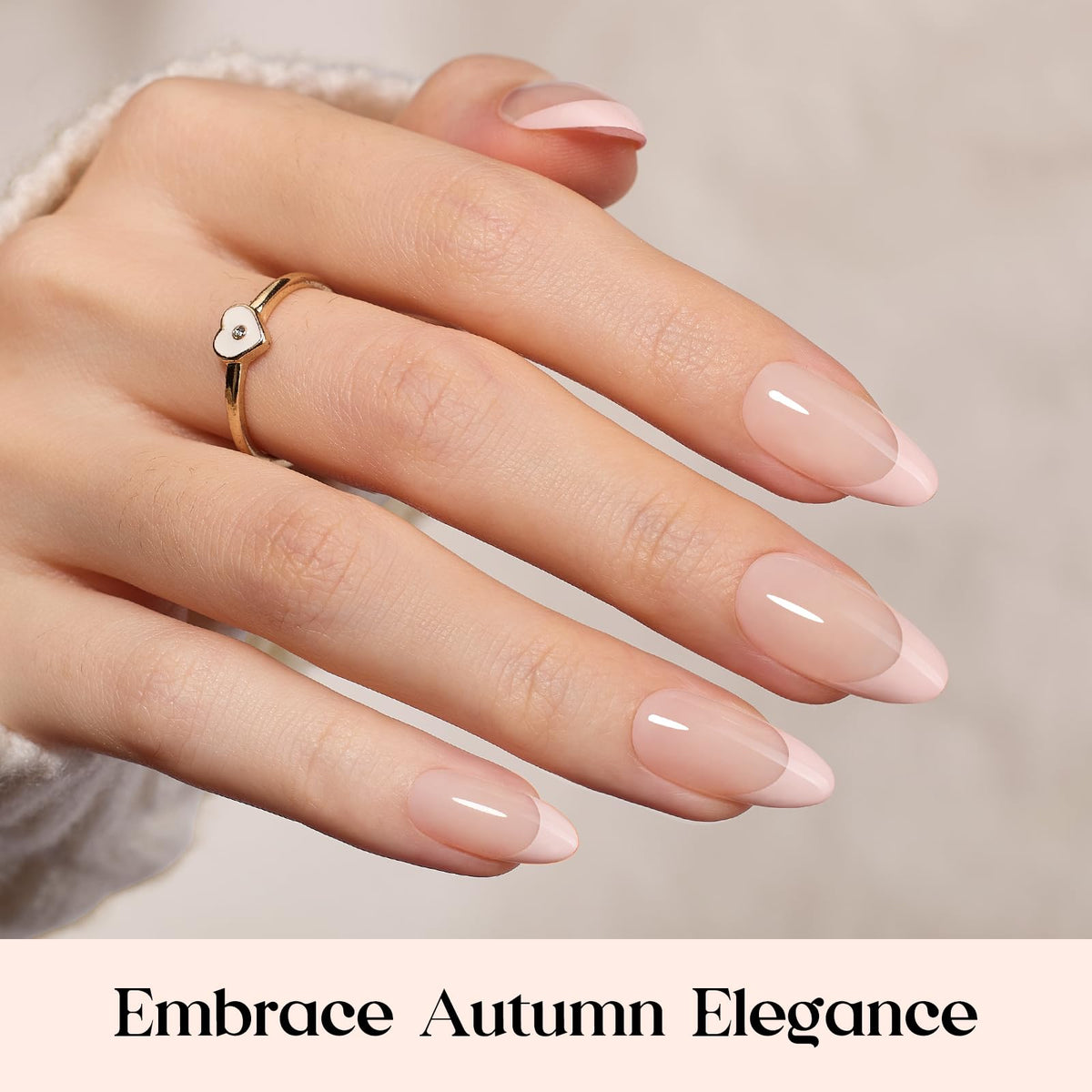 beetles French Tip Press On Nails showing shimmering cat eye design