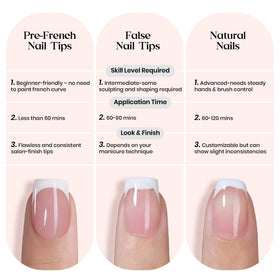 beetles French Tip Press On Nails with a DIY manicure setup