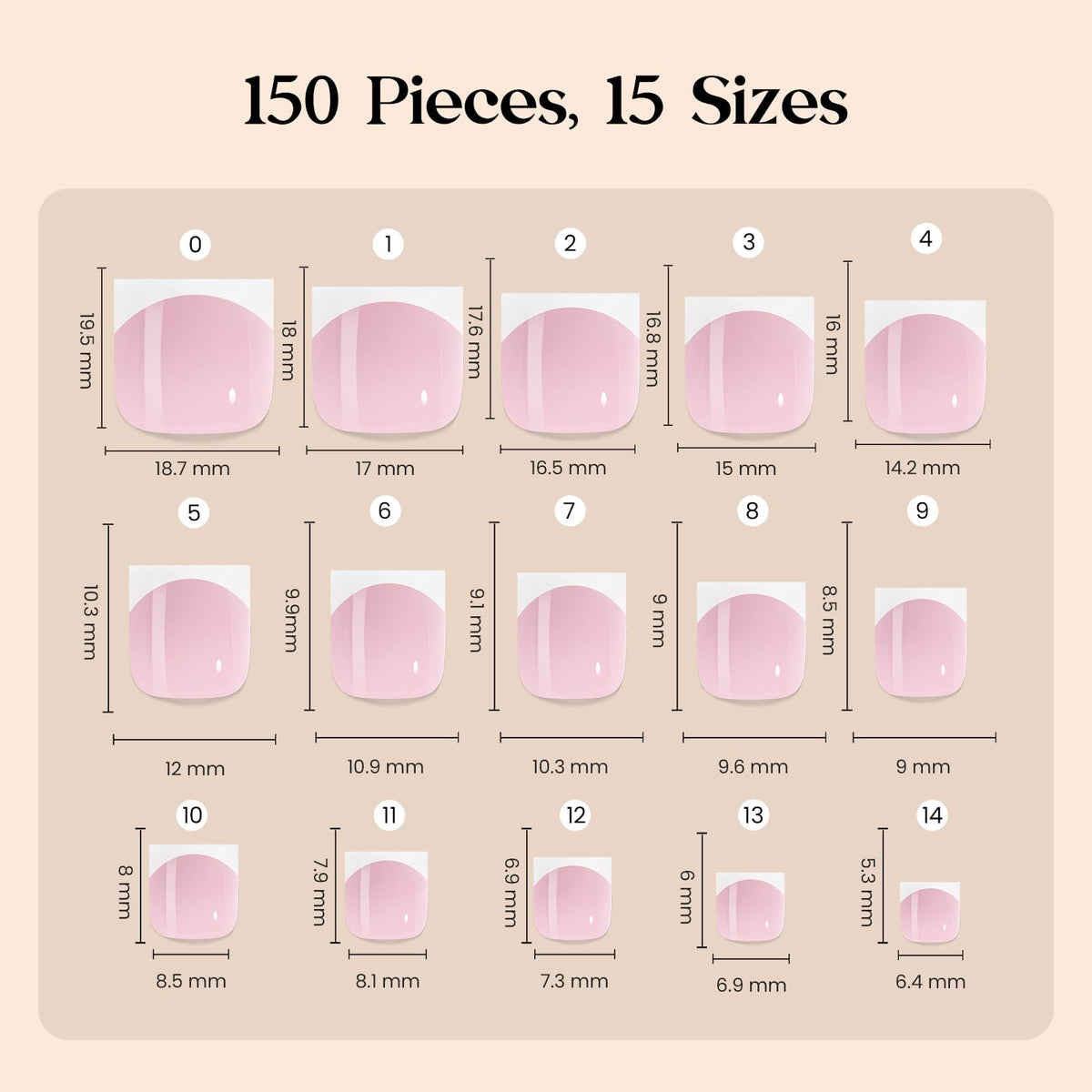 beetles French Tip Toenails glossy pink close-up