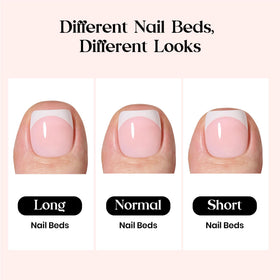 beetles French Tip Toenails showing thickness and back edge