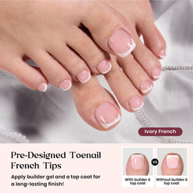 beetles French Tip Toenails showing various sizes in packaging