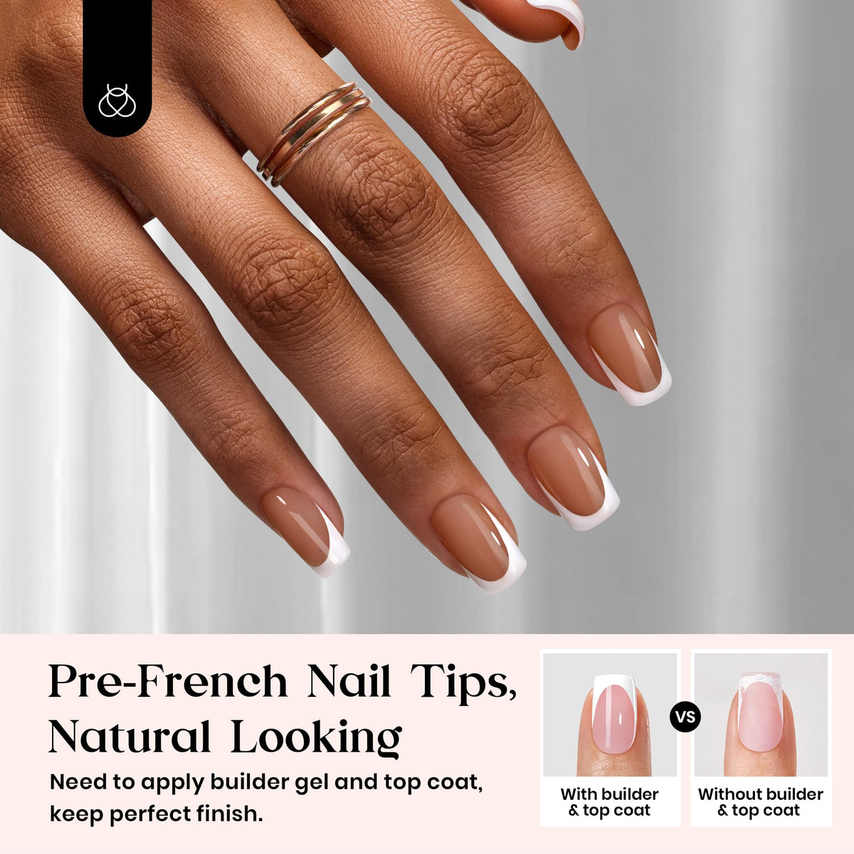 beetles French Tips Press On Nails showing various sizes