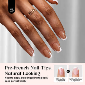 beetles French Tips Press On Nails showing various sizes