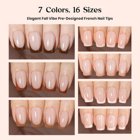 beetles Full French Tip Press On Nails 224 Pcs close-up of nail tips
