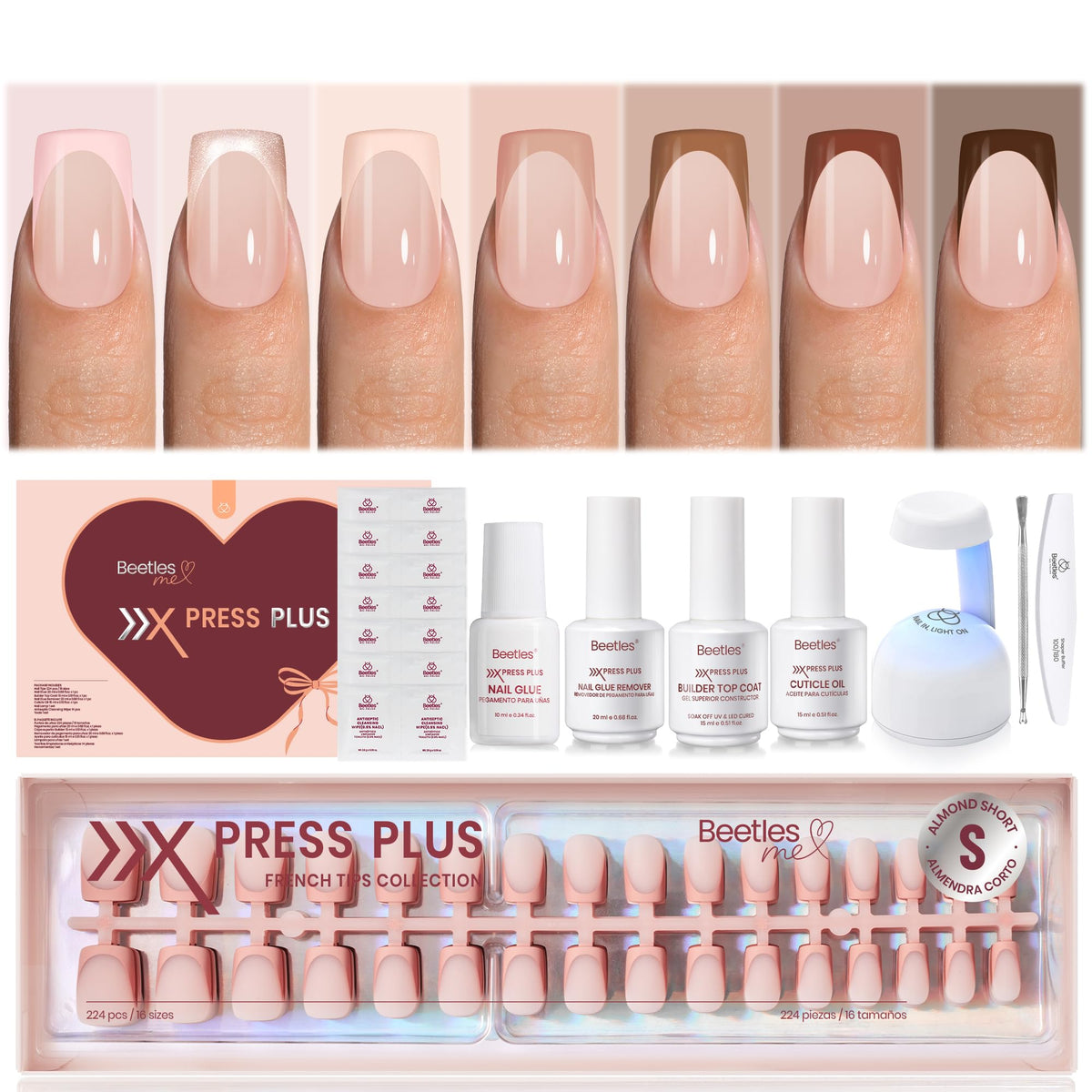 beetles Full Press On Nails Kit including nail tips and tools