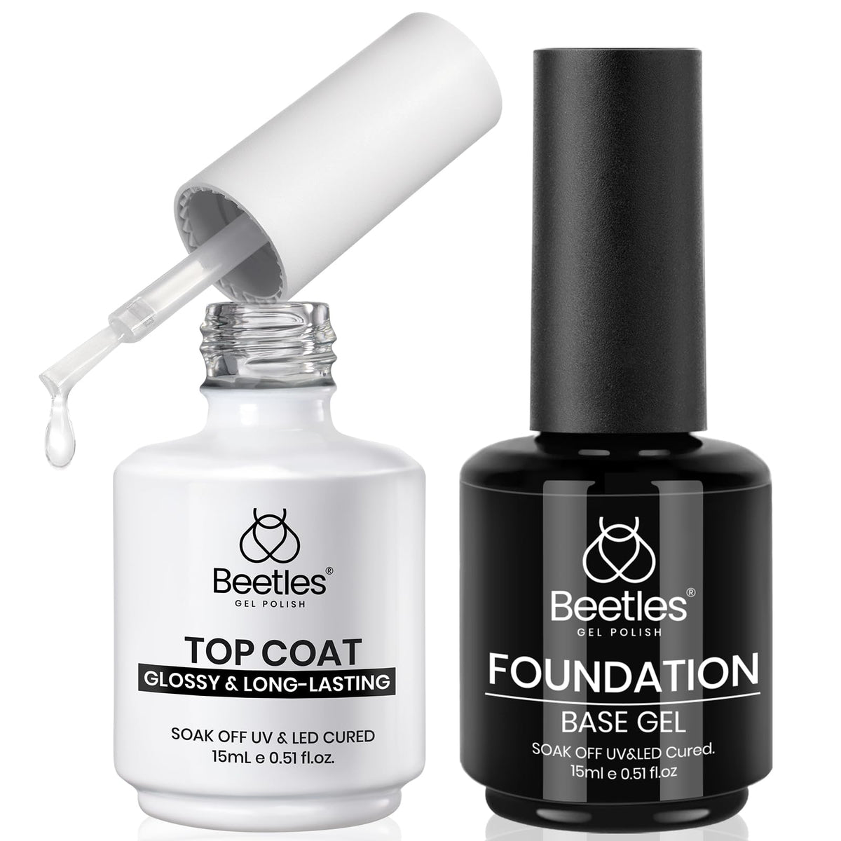 Beetles Gel Base and Top Coat Set 15ml front view