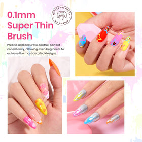 beetles Gel Liner Nail Polish Set displaying nail art designs