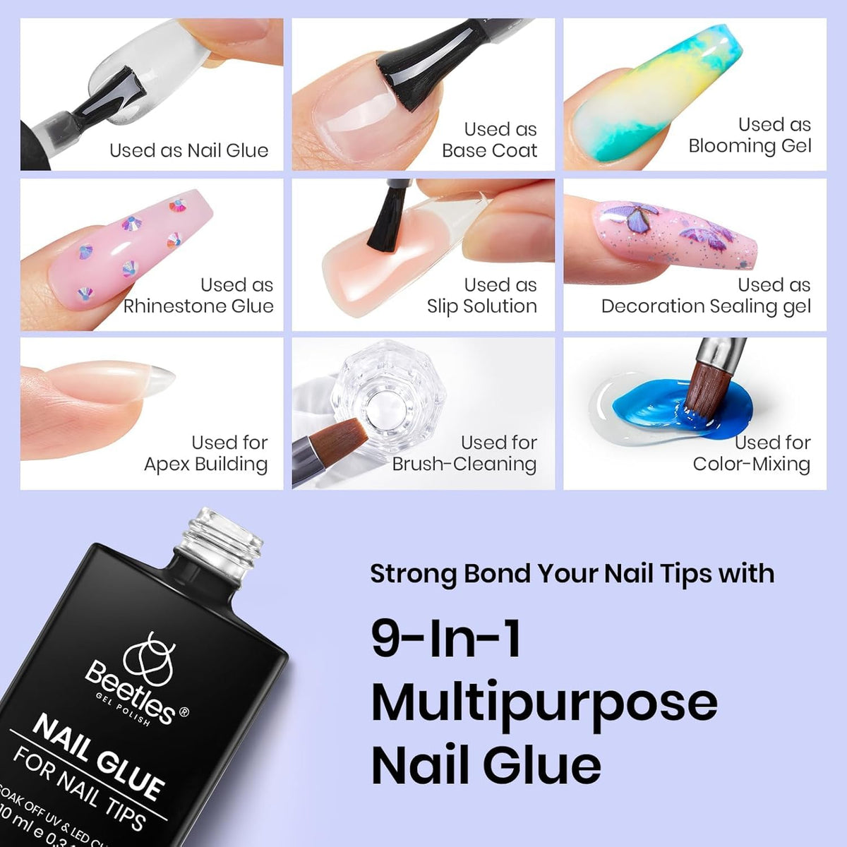 beetles Gel Nail Glue Kit with UV/LED lamp