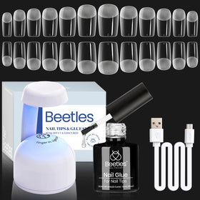 beetles Gel Nail Kit 504pcs Short Square Nail Tips front view