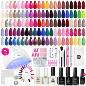 beetles Gel Nail Kit 75PCS with UV Light and 45 colours