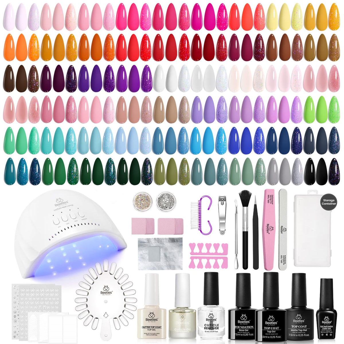 beetles Gel Nail Kit 85 Pcs with UV lamp and tools
