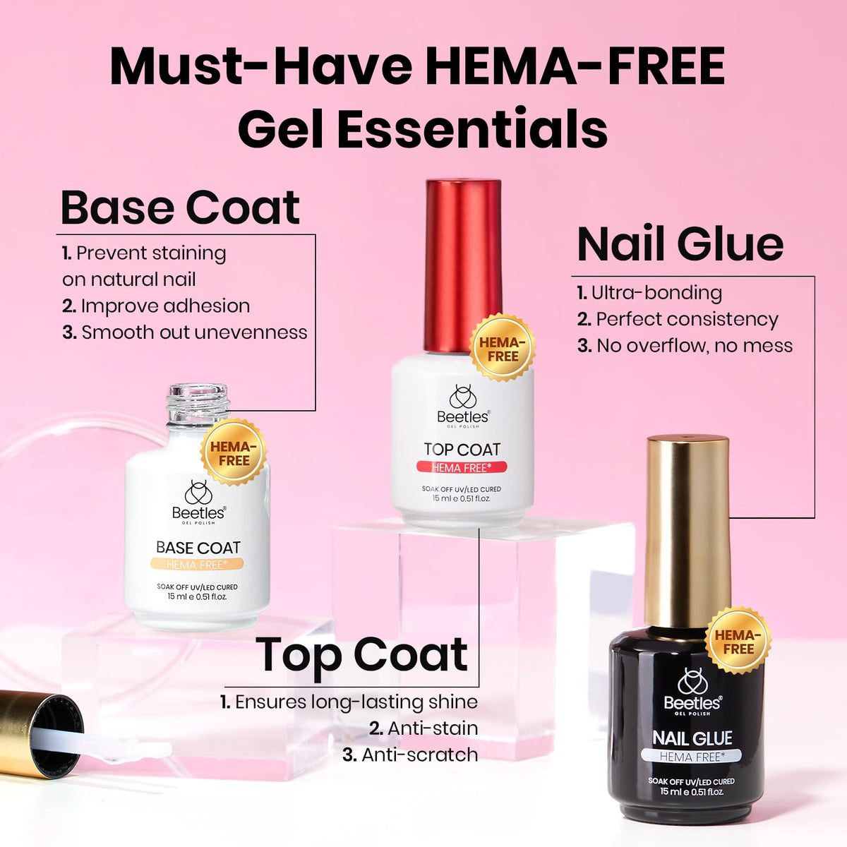 beetles Gel Nail Kit almond nail tips in packaging
