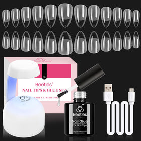 beetles Gel Nail Kit Amond Shape with mini UV lamp and nail tips