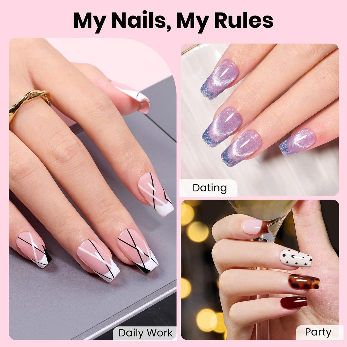 beetles Gel Nail Kit components including nail tips and UV lamp