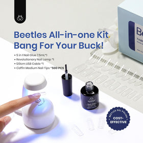 beetles Gel Nail Kit components including UV lamp