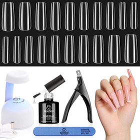 beetles Gel Nail Kit components including UV LED lamp and nail tips