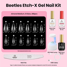 Beetles Gel Nail Kit contents including base coat and top coat