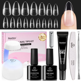 beetles Gel Nail Kit Flat-X Almond Medium 320pcs nail tips front view