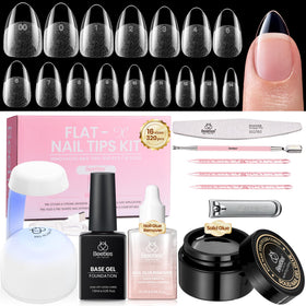 beetles Gel Nail Kit Flat-X Almond Short 320pcs Nail Tips front view