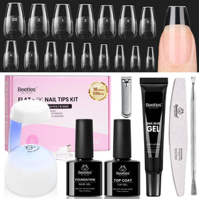 beetles Gel Nail Kit Flat-X Coffin Short 320pcs Nail Tips front view