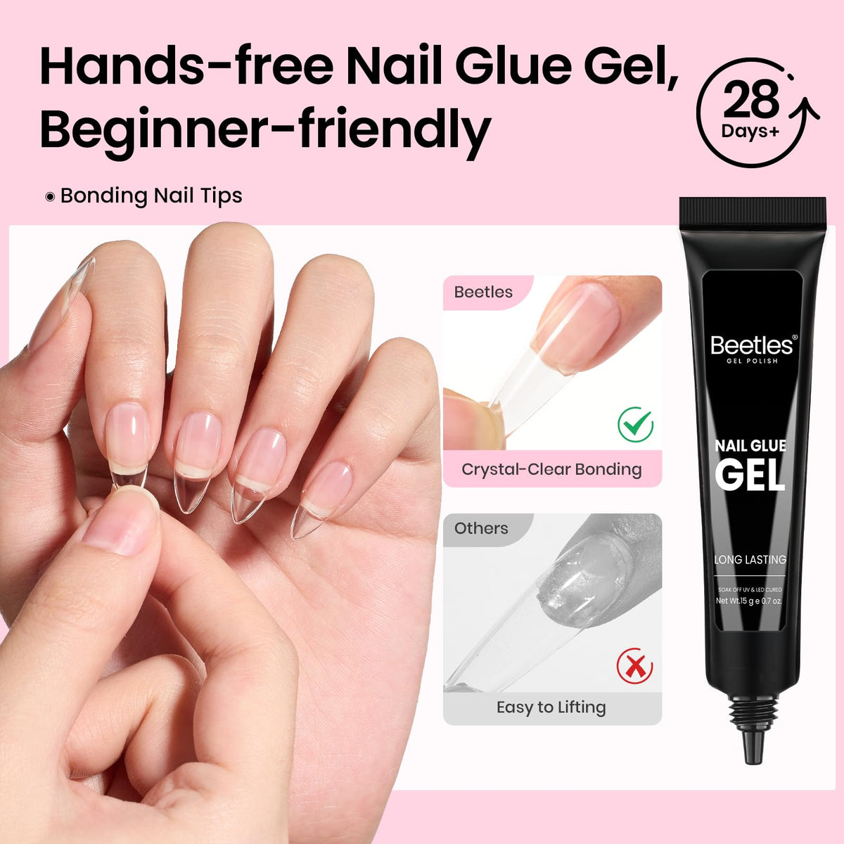 beetles Gel Nail Kit nail tips and glue application demonstration