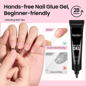 beetles Gel Nail Kit nail tips and glue application demonstration