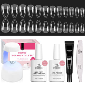 beetles Gel Nail Kit Short Almond complete set with UV lamp and nail tips