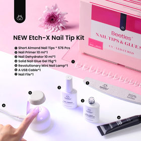 beetles Gel Nail Kit Short Almond in use on nails