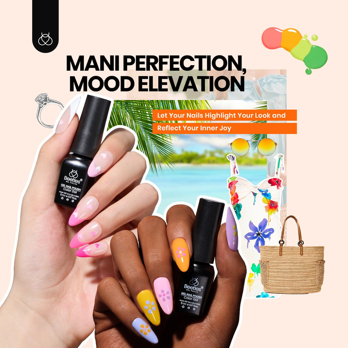 beetles Gel Nail Kit tools including nail file and buffer