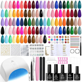 beetles Gel Nail Kit with 32 colors and tools front view