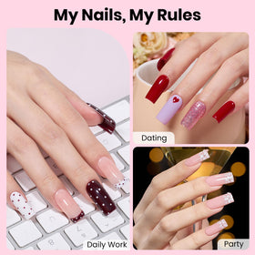 beetles Gel Nail Kit with 320 medium square nail tips